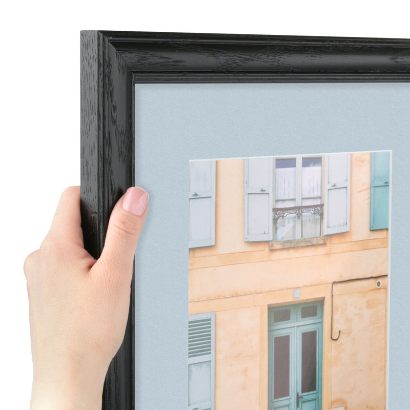 Cadre 12 po x 24 po simple noir mat, Bleu bébé
