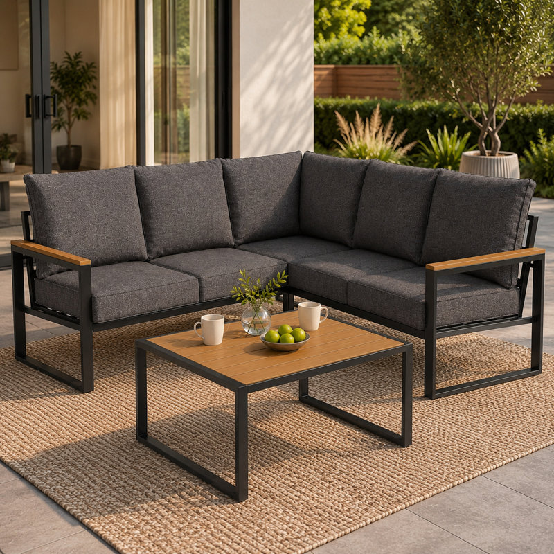 Ensemble de canapé modulaire en métal gris