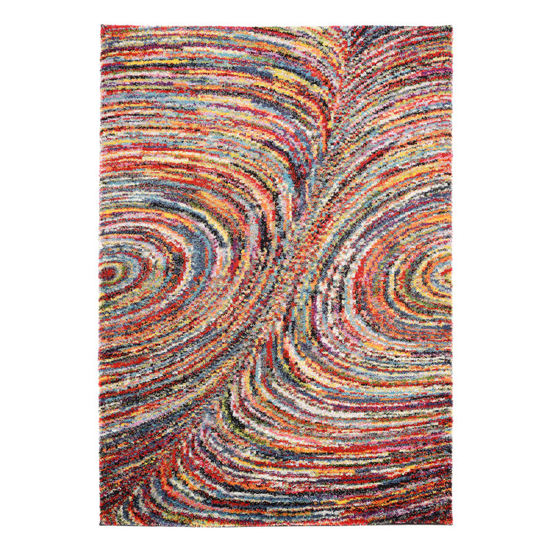 Detwiler Abstract Shag Area Rug, Rectangular 80 x 150cm