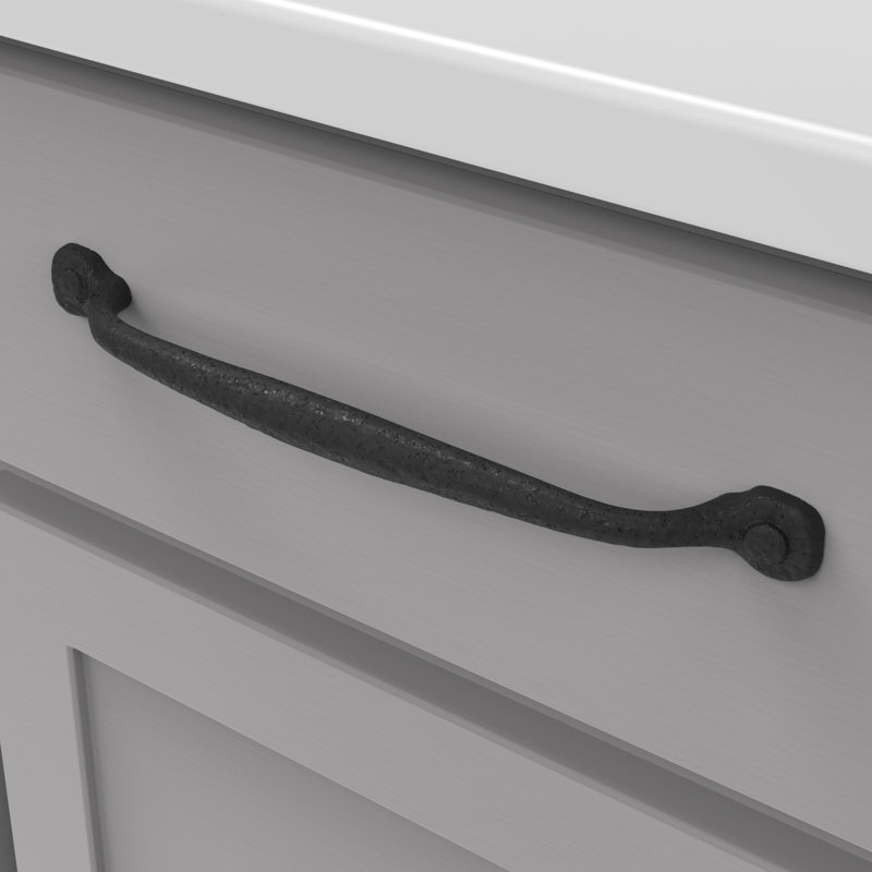 Poignée à poignée Refin Rustic - poignée d'armoire centrale à centre de 8 à 13/16 po en fer noir - Quincaillerie pour tiroirs et armoires Craftsman 