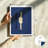  Nautical Rope Knot 3 Piece Framed Coastal Wall Art Decor Set - Navy Blue