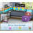 Modular L-Shaped Steel Computer Desk with Built-In Electrical Outlet-761660453