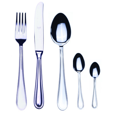 Norma Flatware Set with Moka Spoons - 30 Pieces - Stainless Steel