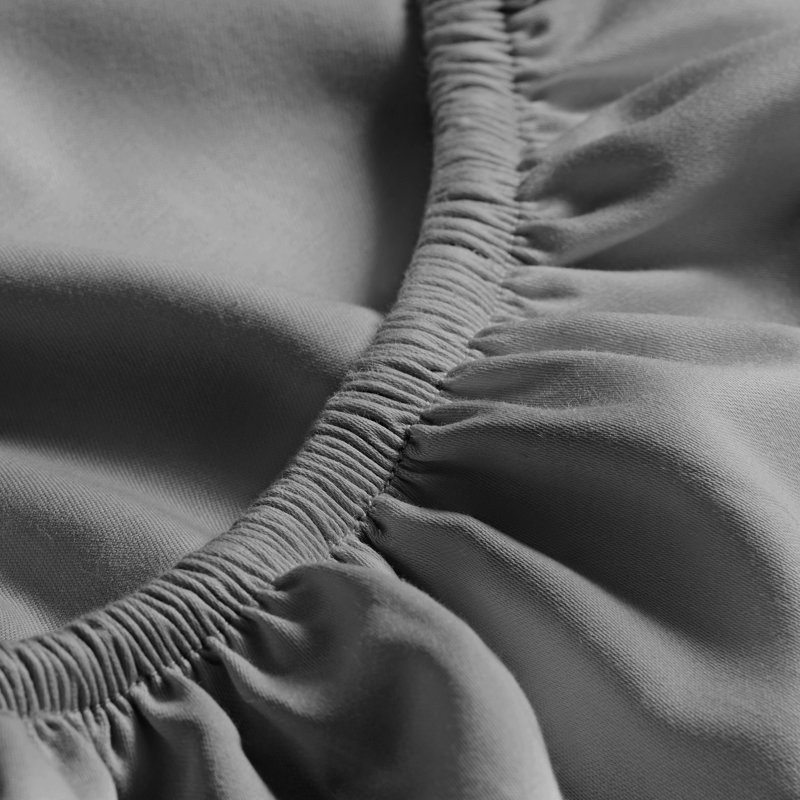 King Size Gray Organic Cotton Sateen Fitted Sheet