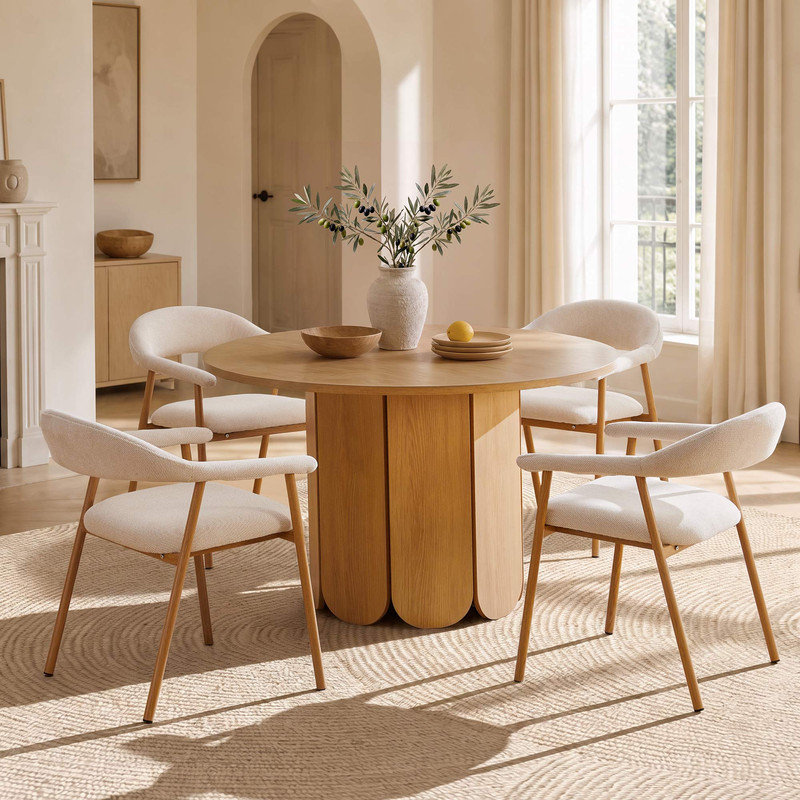 Cotswold 49 H Upholstered Dining Chair, Beige, 4