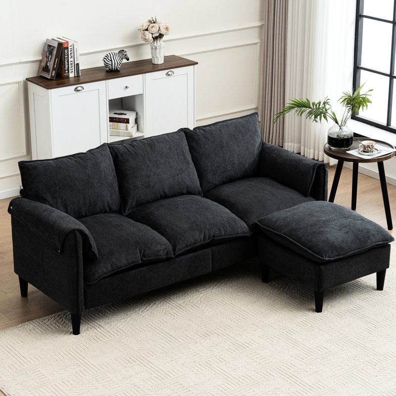 Gris pour le salon avec rangement et tissu confortable de fabrication convertible en forme de L