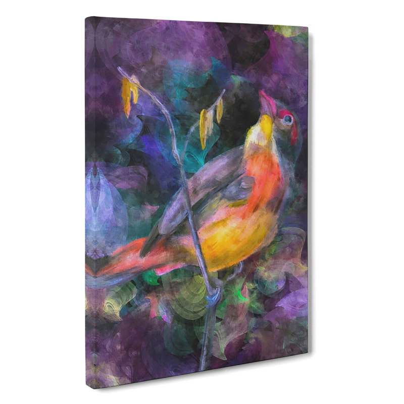 Colourful Bird - Wrapped Canvas Print, 76cm H x 50cm W x 3cm D