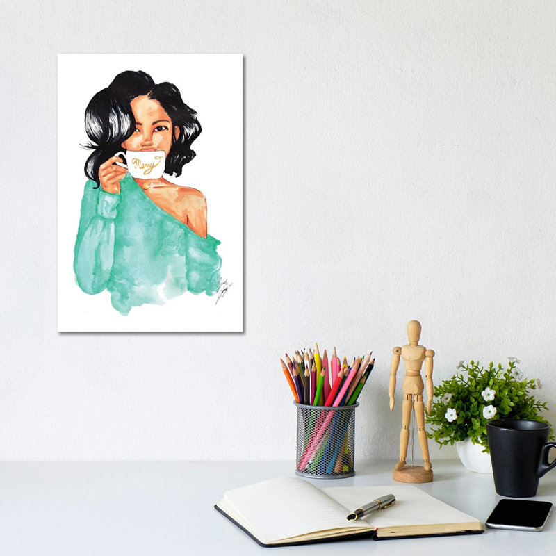 « Merry mug » par Brooke Ashley, reproduction d’art, Toile tendue, Pas de tapis, H 12 po x l 8 po x P 0,75 po