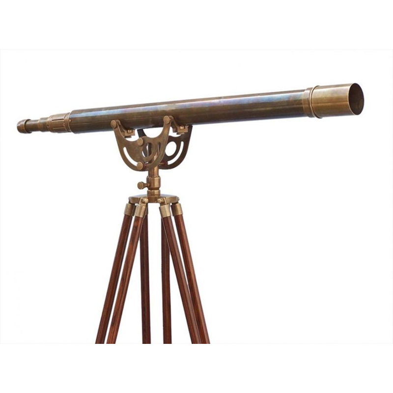 Télescope Delaware, Laiton antique / cuir noir