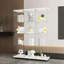 Très grande vitrine en verre avec 4 tablettes, pour le bureau - noir / blanc, grand volume de rangement, fabrication robuste en bois massif, matériau en bois massif, instructions d'assemblage faciles dans différentes pièces - noir