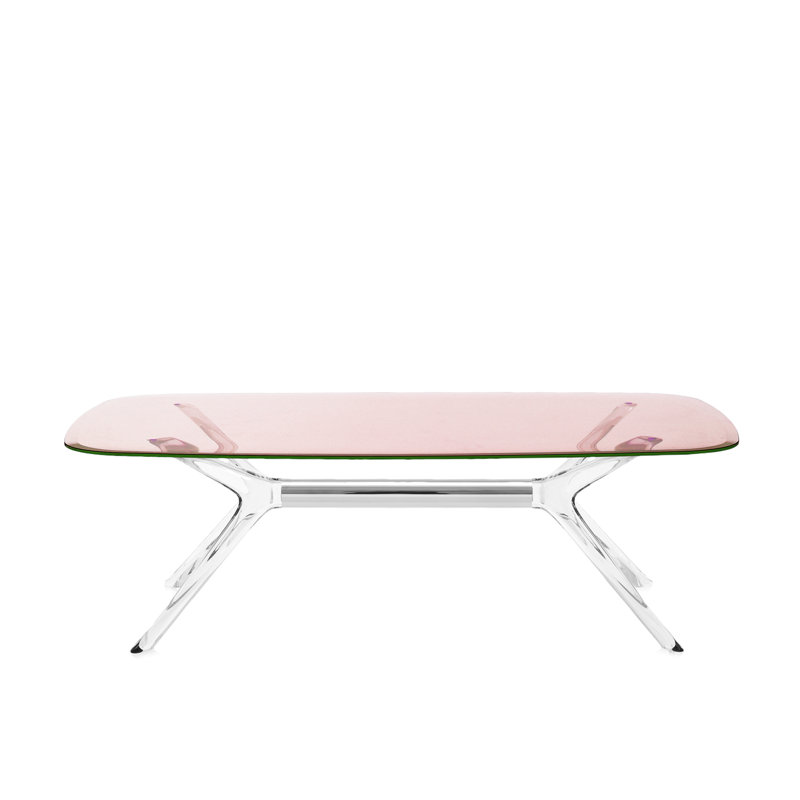 Blast Coffee Table, Crystal-Chrome, Pink