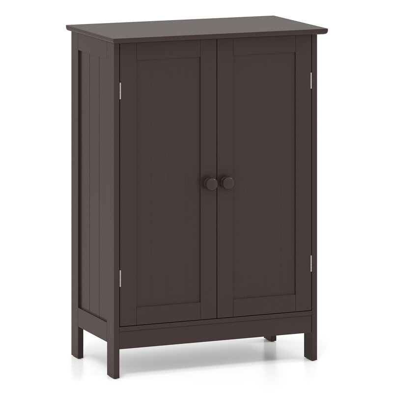 24'' W x 34.5'' H x 14'' D Free-Standing Bathroom Cabinet, Brown