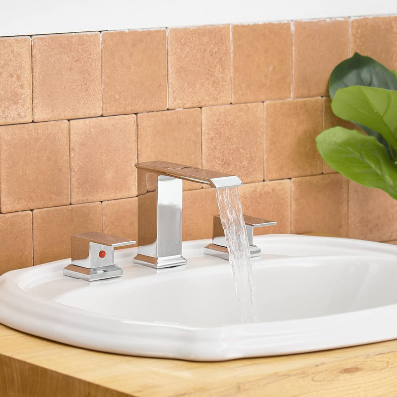 Widespread 2-handle Bathroom Faucet with Drain Assembly