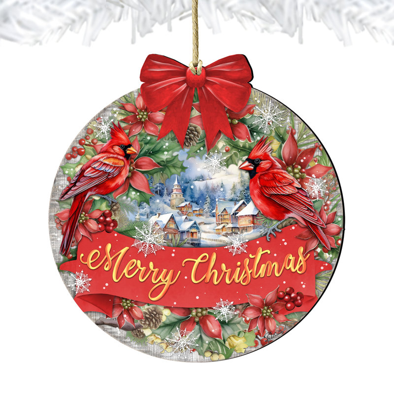 Ornement en bois «Merry Christmas»