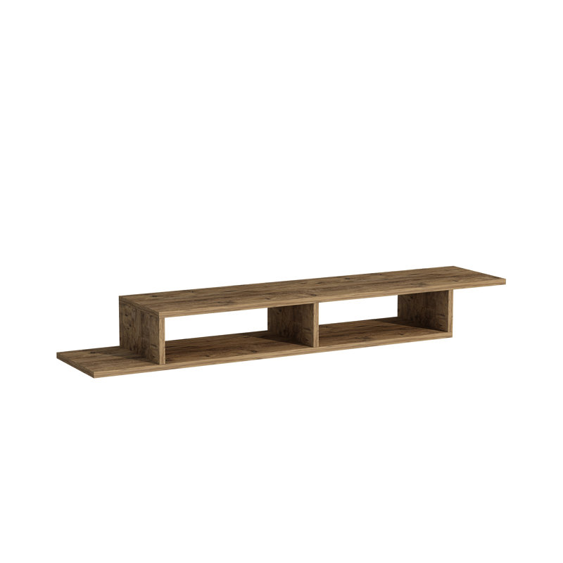 Floating TV Stand With Shelves Linet, Atlantic Pine