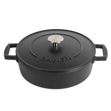 Lareina Enameled Cast Iron Braiser with Lid and Dual Handles
