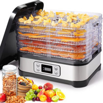 OVENTE Food Dehydrator Machine with 5 Stackable Clear Trays and Drying  Space, 240W Electric Food Preserver and Dryer for Snacks, Beef Jerky,  Fruits