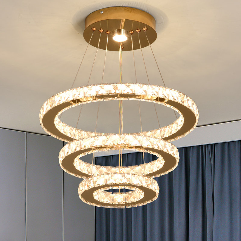 Lowellville 3 - Light Crystal LED Chandelier, Gold