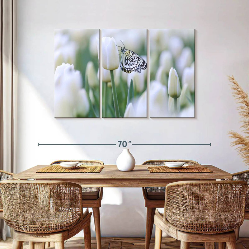 Pearl White Butterfly, 36" H x 57" W