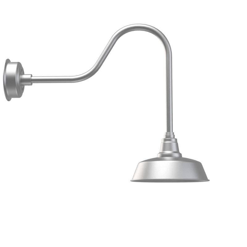 Luminaire de grange d'extérieur Vandervliet, Argent galvanisé, 25.625" H x 27" W x 12.25" D