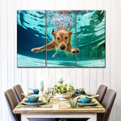 «Diving Golden Retriever», reproduction d'art sur toile