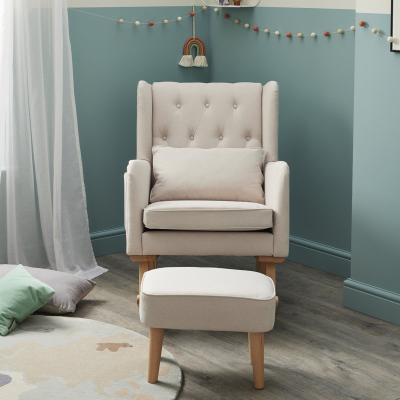Lux Nursing Chair with Stool, Cream