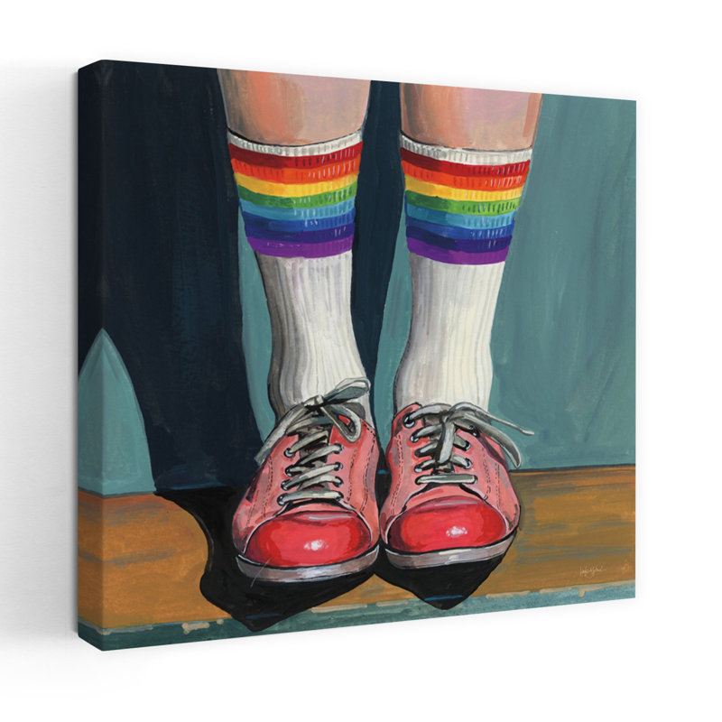 Rainbow Socks, art contemporain, H 18 po x l 18 po