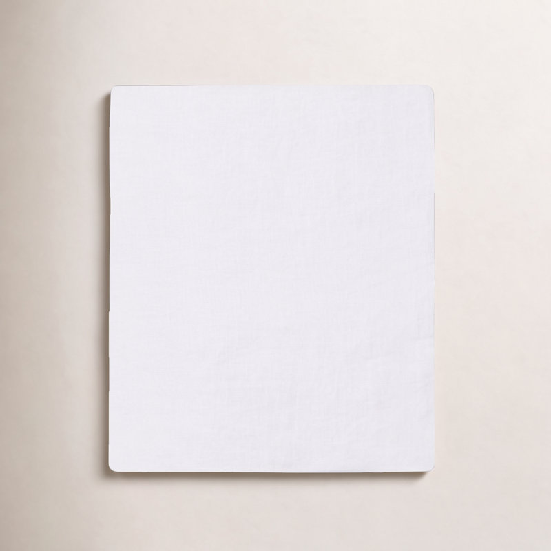 Bassel 100% Linen Fitted Sheet, King, White