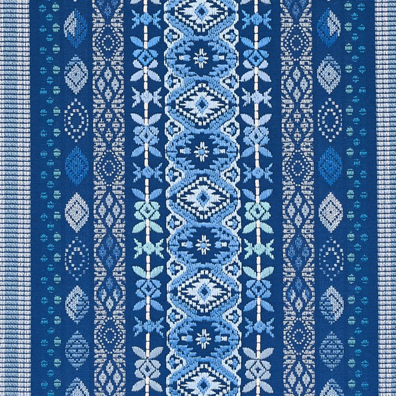 Cosima Embroidery Fabric, Blue Multi