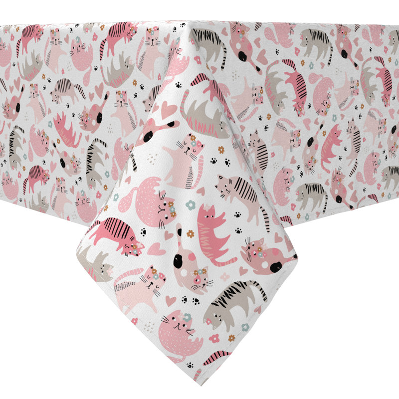 Rectangular Tablecloth, 100% Cotton, 60X120", Princess Kittens