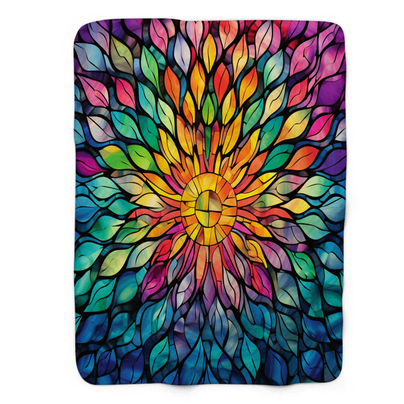 Mosaïques de verre - couverture Sherpa de qualité supérieure 1 pièce, Lit simple