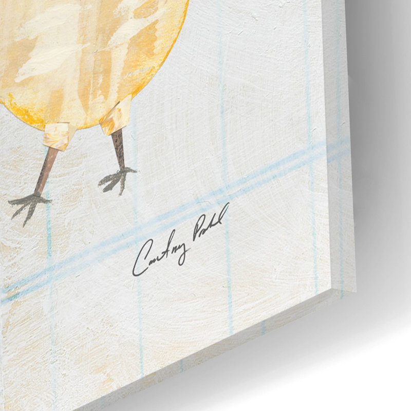  «Patchwork Chickens 3» par Courtney Prahl, art mural en verre, 12 po x 16 po