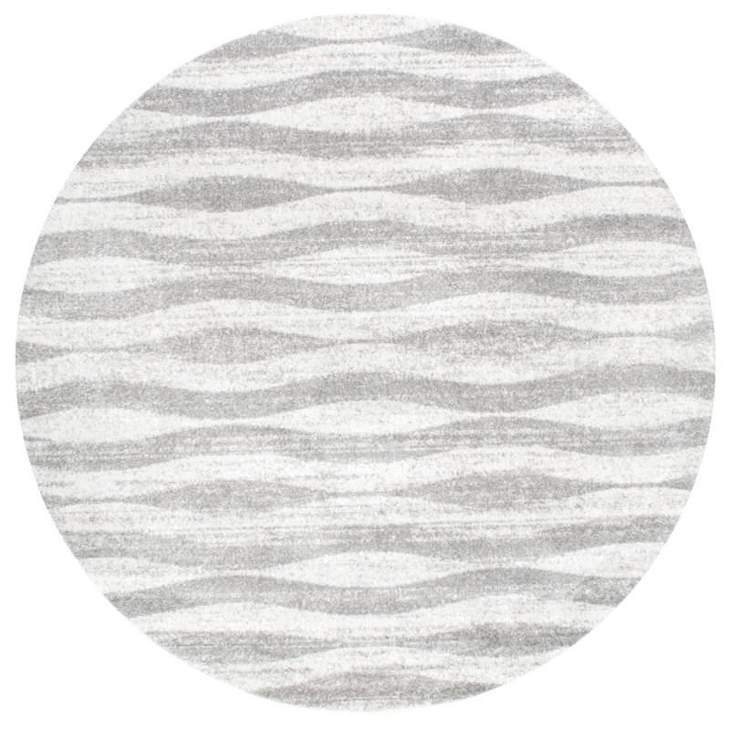 Sarepta Contemporary Waves Power Loom Performance Gray Rug