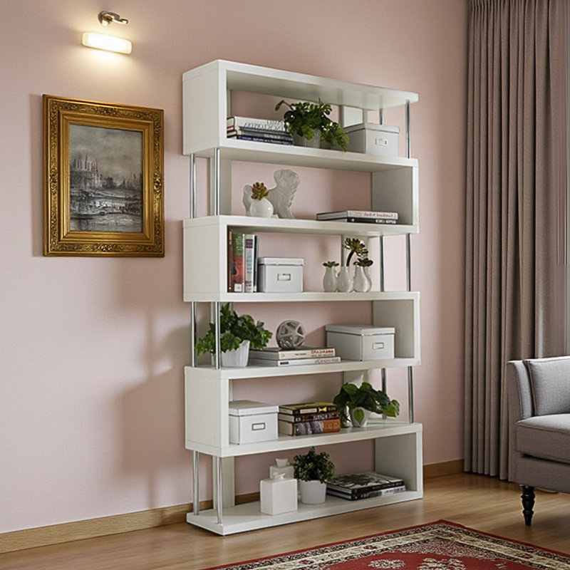 Bibliothèque moderne à six tablettes Deeter, H 75,23 po x l 43,21 po x P 11,22 po