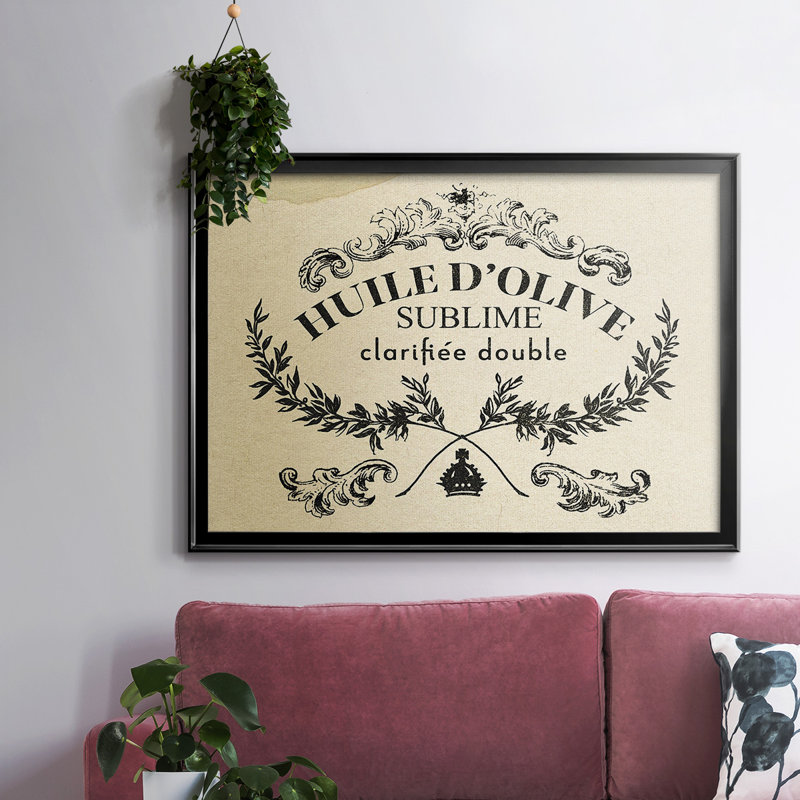 Toile tendue avec châssis antique français, Noir, H 18 po x l 26 po x P 1,5 po