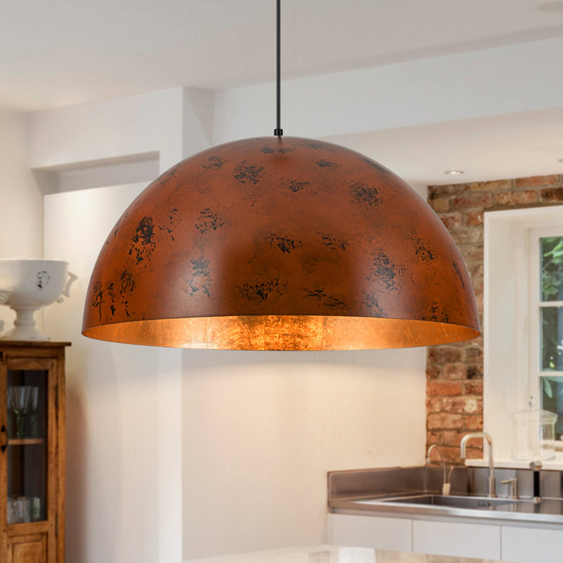 Luminaire suspendu en forme de dôme à 1 lumière Xeniya, 23.6"