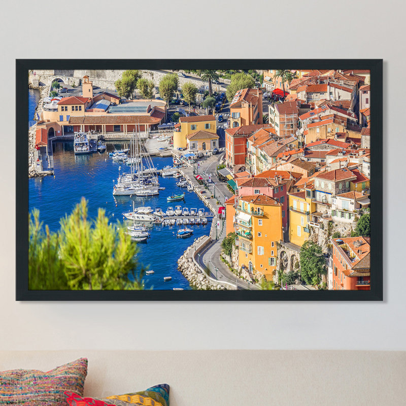 « french riviera », reproduction de photo encadrée, H 35,5 po x l 51,5 po x P 0,75 po