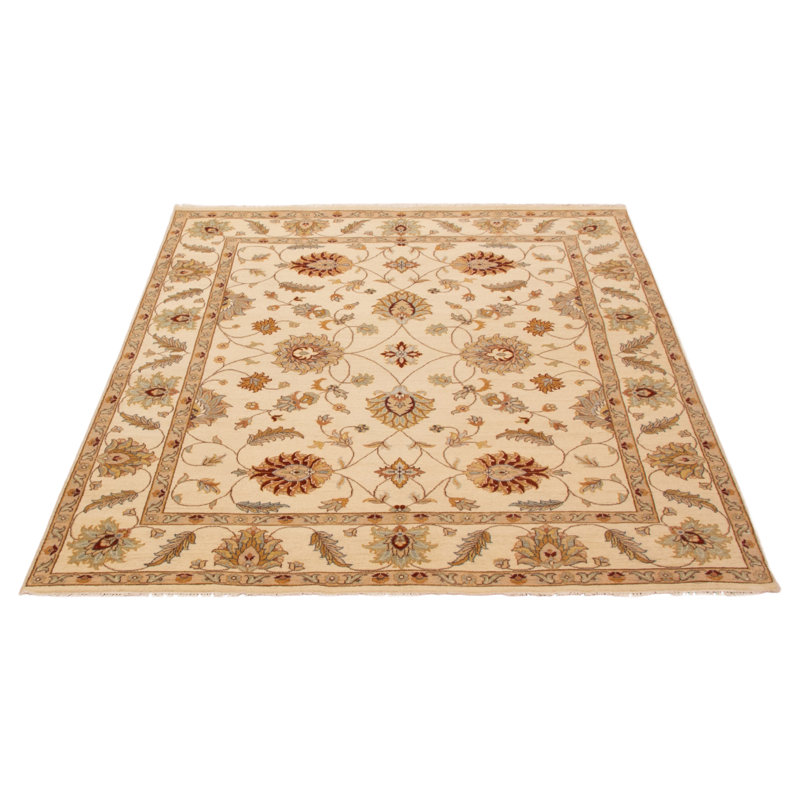 Tapis crème noué à la main One Of Kind Jamshidpour 6 pi 5 po x 7 pi 10 po