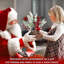 Petit sapin de Noël artificiel de table avec mini décorations d'arbre de Noël et décorations de Noël, pomme de pin rouge, verdure pour la maison, manteau de cheminée, décoration de Noël (souche d'arbre - rouge)