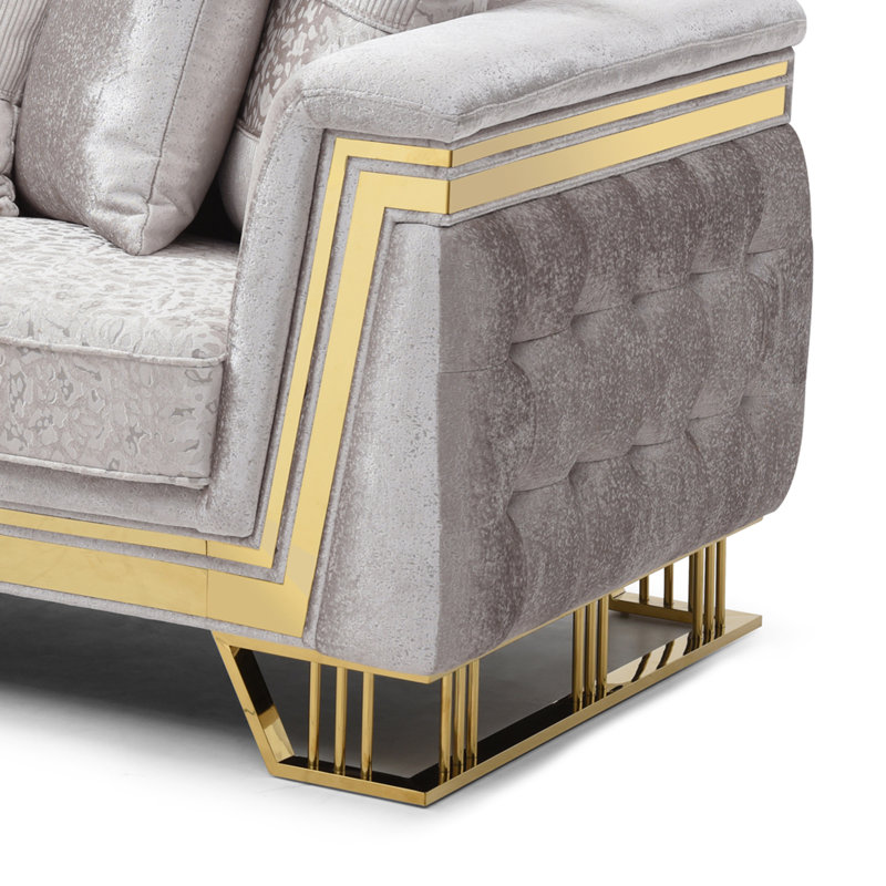 Rebecca Sofa , Shiny Silver