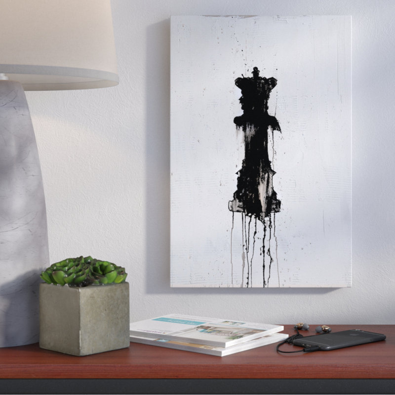 Grand lit d’art sur toile tendue, H 26 po x l 18 po x P 1,5 po, Toile avec cadre noir, Pas de tapis