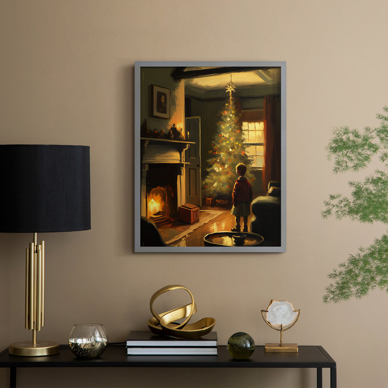 «Christmas Holiday Art», reproduction encadrée DCIV, H 30 po x l 24 po, Gris