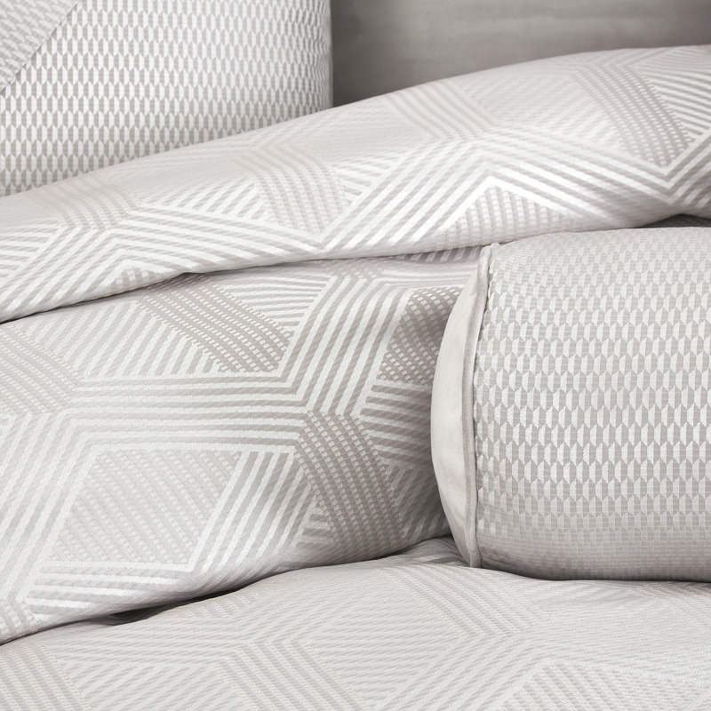 Nouveau Duvet Set - Dove, Queen Duvet Cover+4 Standard Shams+4Throw Pillows