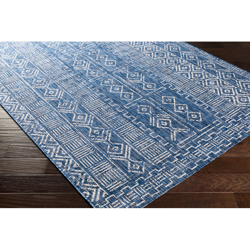 Hongming Geometric Indoor / Outdoor Rug, Rectangle 6'7" x 9'