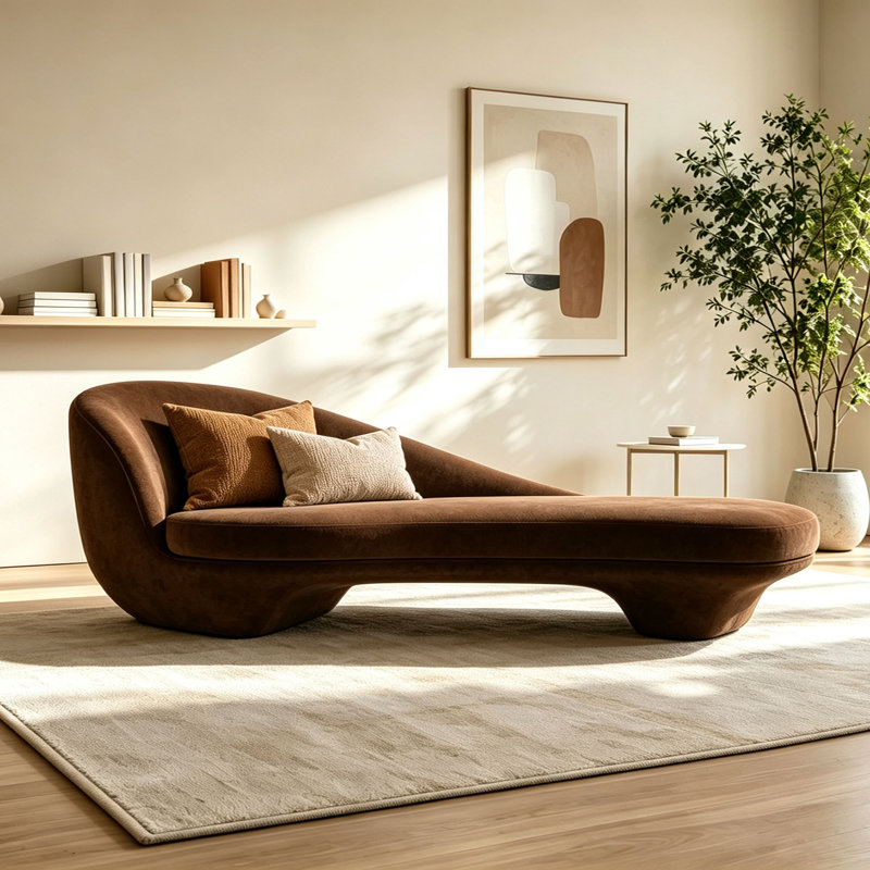Chaise longue de loisir de style luxueux, Dark Brown