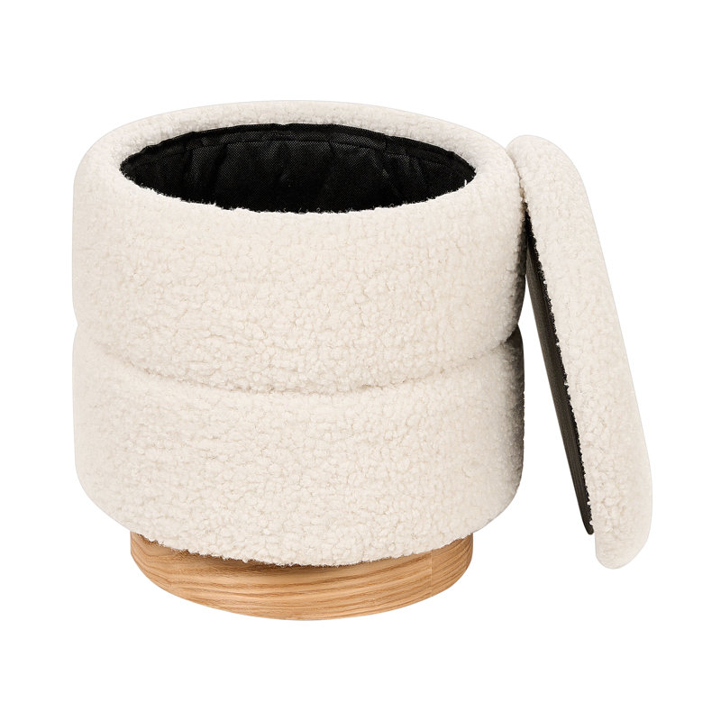 Bolinas 35cm Wide Round Footstool Ottoman with Storage
