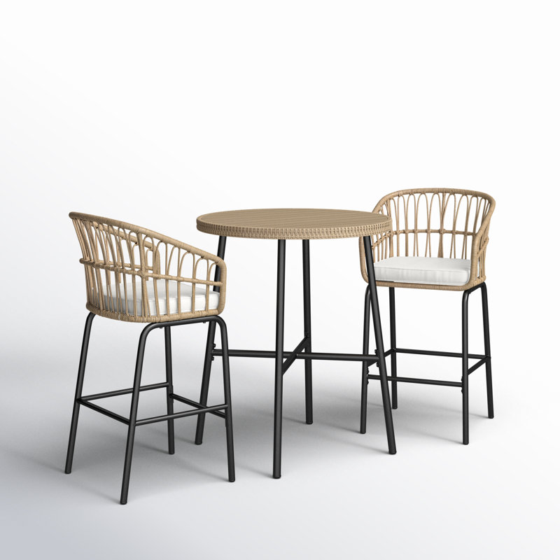 Beekman 35.5'' Round 2 - Person Outdoor Dining Set with Cushions