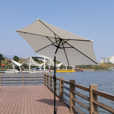Parasol 9 'Premium avec sac de transport en aluminium crème 106 x 106 x 91 po Premium