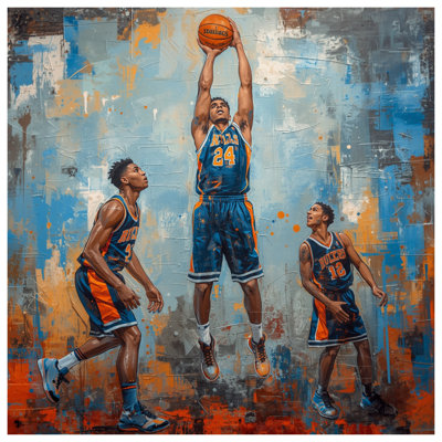 Tapisserie murale joueurs de basketball - Décoration murale basketball
