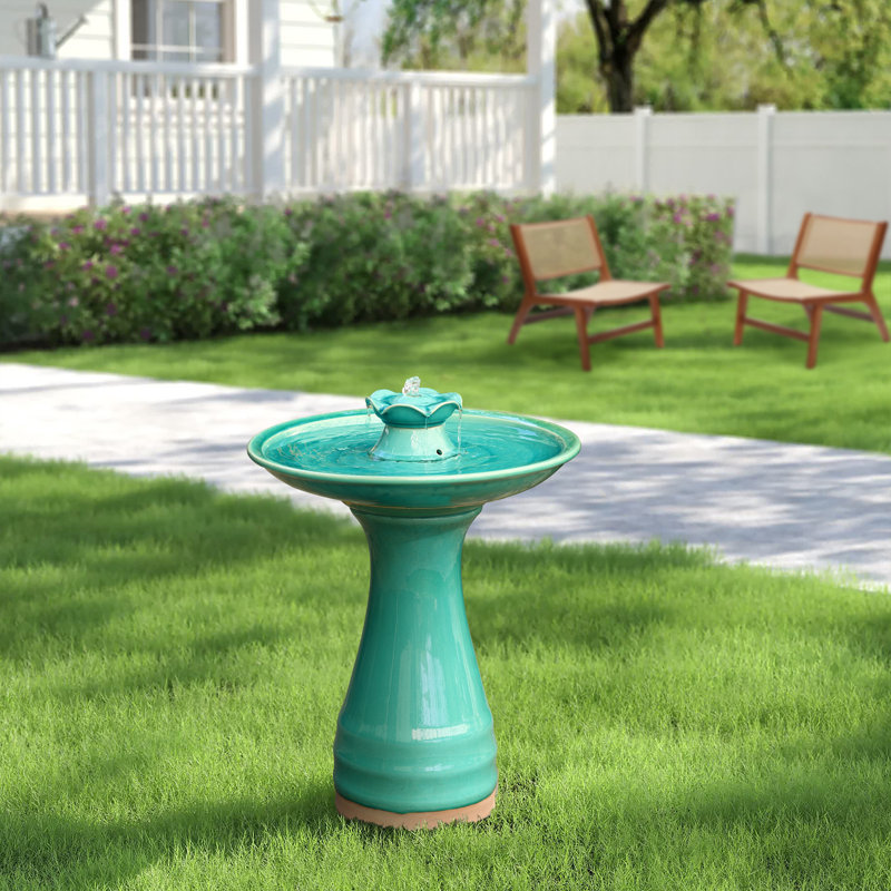22.1'' Ceramic Outdoor Bird Bath Fountain